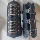 black-leather-fetish-ring-forearm-guard-handmade