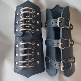 black-leather-fetish-ring-forearm-guard-handmade