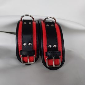 bdsm red leather ankle cuff