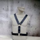 männlich schwarzes leder-bdsm-oberkörpergeschirr, handgefertigt