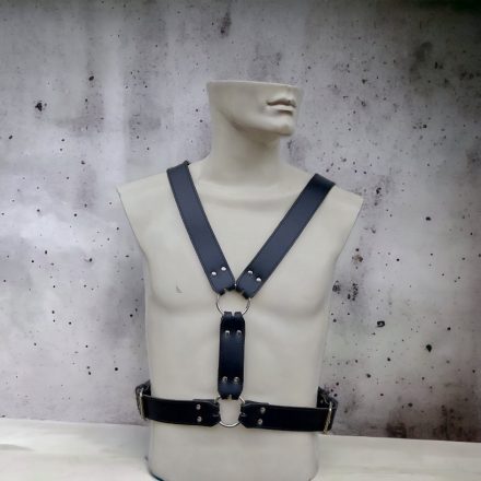männlich schwarzes leder-bdsm-oberkörpergeschirr, handgefertigt