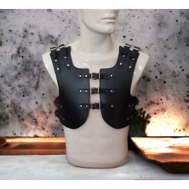 schwarzes leder fetisch herren brustharness, handgefertigt