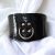black patent leather bdsm neck cuff, 7 cm wide, patterned, handmade