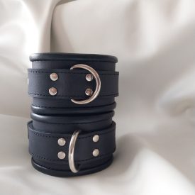 Spiked leather wrist cuffs