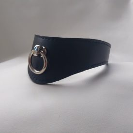 Leather neck cuff-curved shape (black)