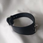 Leather neck cuff-curved shape (black)