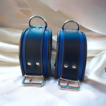 Blue leather ankle cuff BDSM accessory
