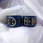 Blue leather ankle cuff BDSM accessory