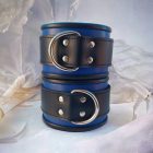 Blue leather ankle cuff BDSM accessory