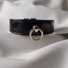 Fetish lacquered leather neck collar