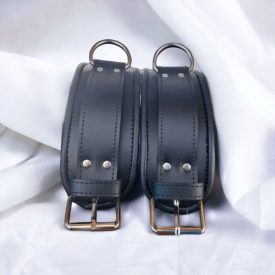 Bdsm leather Black ankle cuff 