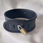 Leather Neck Cuff -Rings – Lockable (Black)