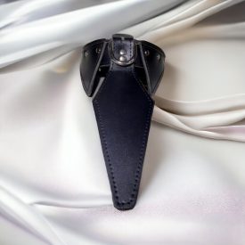 schwarzes leder bdsm halsfessel, krawattenform, handgefertigt