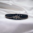  Fetish leather chain neck collar