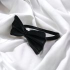 black leather bow tie, handmade