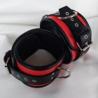 Red leather thigh cuffs
