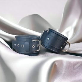 Black leather wrist cuffs