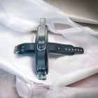 Black leather wrist cuffs