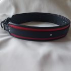 Red leather BDSM waist cuff, handcrafted