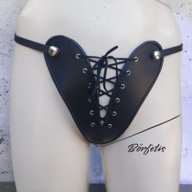 black women fetish leather thong, handmade