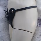 black women fetish leather thong side view, handmade
