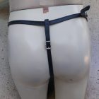 black women fetish leather thong back view, handmade