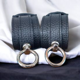Leder fessel armband-1 paar(schwarz)