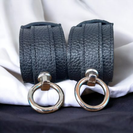 Leder fessel armband-1 paar(schwarz)
