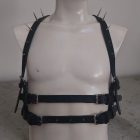 Fetish bőr hám-tüskés-unisex-(fekete)
