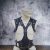black leather gothic harness with decorations, handmade
