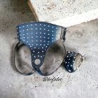 schwarze leder-BDSM-taillenfessel mit nietenverzierung, handgefertigt