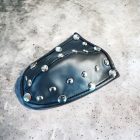 black leather BDSM waist restraint with studded decoration, handmade