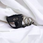 black leather bdsm penis cage, handmade