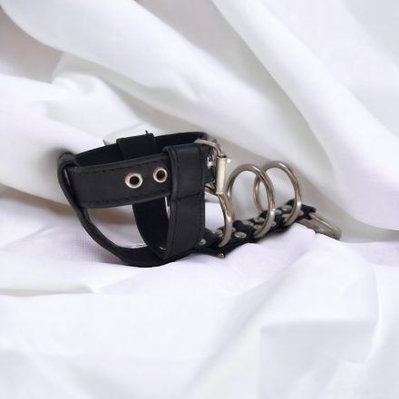 black leather bdsm penis cage, handmade