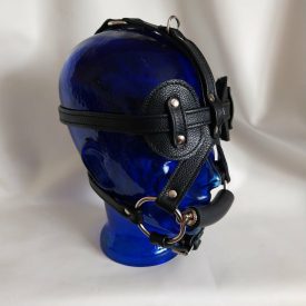 Bőr Pony play fejhám- fekete