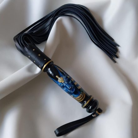 Anubis Deluxe Leather Flogger – Exclusive Genuine Leather Flogger with Egyptian Pattern