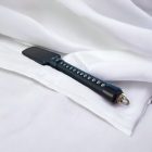 Black leather paddle with wooden handle