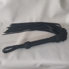 BDSM Schwarze Lederpeitsche – Geflochtener Griff