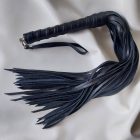 Black leather flogger 50 strands