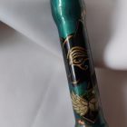 Black leather flogger - Exclusive leather flogger with Egyptian cat pattern