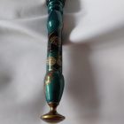 Black leather flogger - Exclusive leather flogger with Egyptian cat pattern