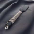 BDSM black leather paddle with chain handle