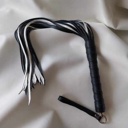 Bdsm Weiß-schwarze Lederpeitsche