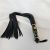 Black leather BDSM flogger with Egyptian scarab motif