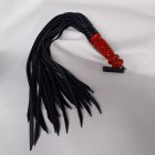 BDSM Lederpeitsche mit bemaltem Griff