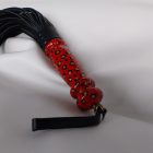 BDSM Lederpeitsche mit bemaltem Griff