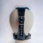 BDSM lacquered leather head mask
