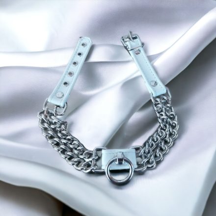 Chain neck cuff in white
