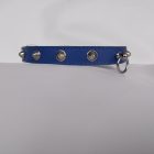 Fetish blue leather neck collar