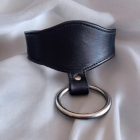 schwarze weiche leder bdsm abschließbare halsfessel mit großem d-ring, handgefertigt